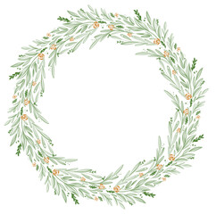 christmas wreath isolated on white