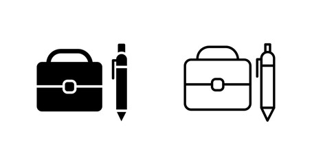 Briefcase and Pen Vector Icon