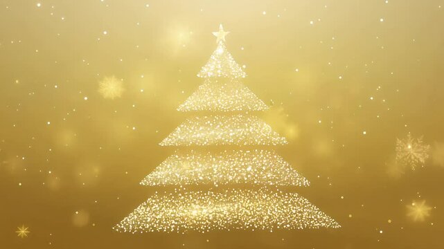 A gold Christmas themed animated background