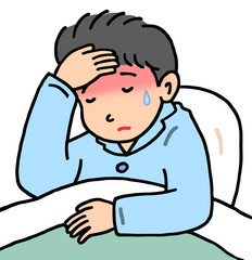 病気・疾患のイラスト - 発熱・高熱・体調不良・倦怠感