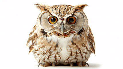 Obraz premium Owl isolated on white background. Close up. Studio shot.