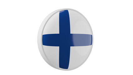 Fototapeta premium Finland, finnish Circle flag icon . Transparent backgound. 3d rendered with alpha channel. Round shape.