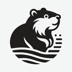 Naklejka premium Majestic Beaver Silhouette Logo: Crafting Your Unique Identity