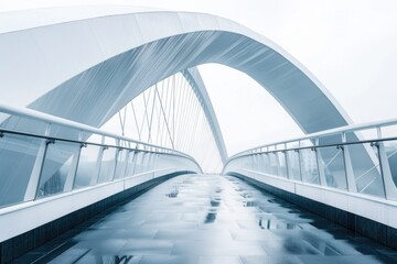 Fototapeta premium Bridge Architecture. Modern City Urban Road Construction in Contemporary Skyline