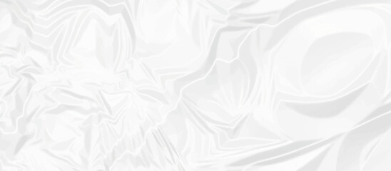 Obraz premium White wrinkly backdrop paper background. panorama grunge wrinkly paper texture. White crumpled and top view textures can be used for background of text or any contents. 