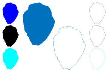 Lake Doiran (Republic of North Macedonia, Greece, Hellenic Republic) map vector illustration, scribble sketch Dojran map