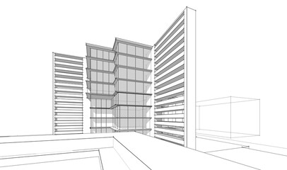 Fototapeta premium architectural drawing 3d