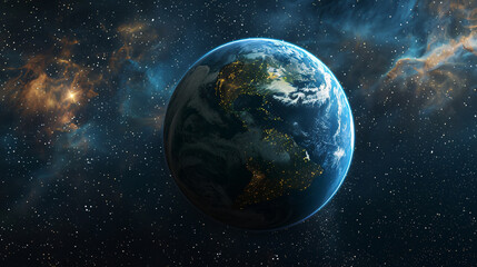 Fototapeta premium 3D rendering of a beautiful space planet.