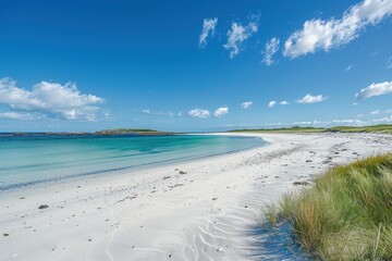 Obraz premium Tiree in the Inner Hebrides landscape shoreline panoramic.