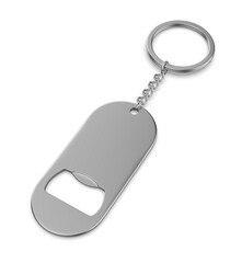 Fototapeta premium Blank opener keychain template mockup 3d illustration.