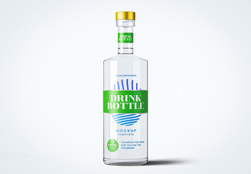 Glass Drink Bottle Mockup