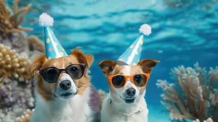 Partying Pups Under The Sea