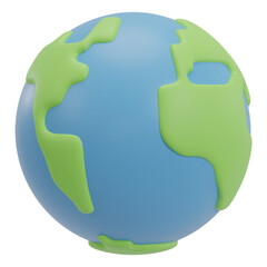 3d stylized globe, planet earth