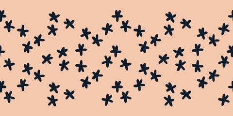 Abstract Flower Stars on Pastel Orange Background