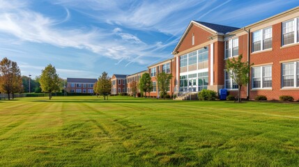School building.View of typical American school building exterior