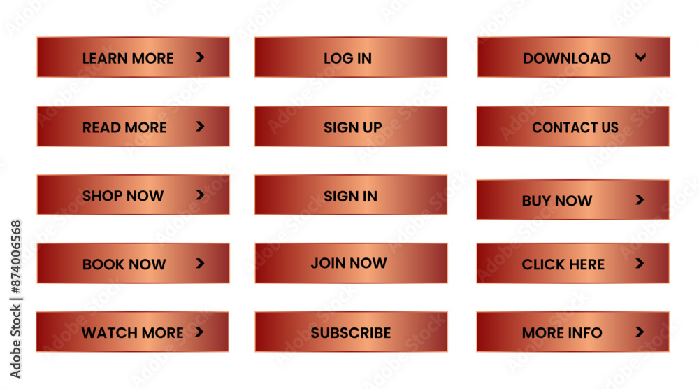 Wall mural web apps buttons set. red shiny reflected. vector eps 10