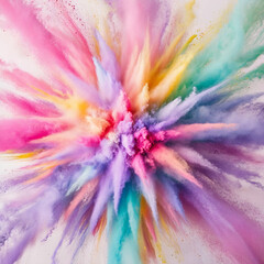 Abstract Color Paint Powder Explosion