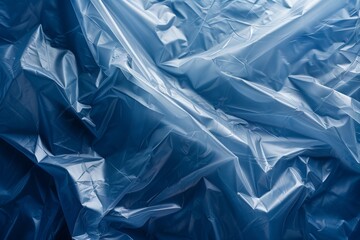 Transparent plastic wrap on dark and blue background