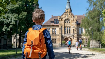 Obraz premium Back To School Day at the Historic Building