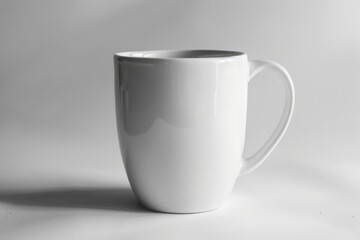 Obraz premium Ceramic Mug - White Blank Porcelain Coffee Cup for Household Use