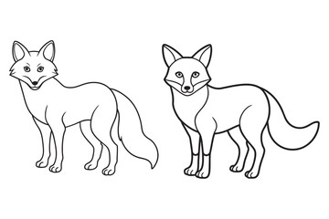 Fox Line Art Vector Illustration for Your Designs.