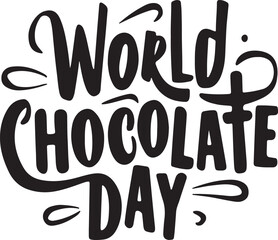 world chocolate day silhouette, illustrator vector art