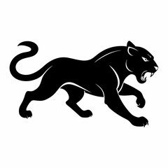 running panther vector  silhouette  