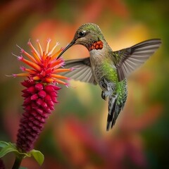 Fototapeta premium Hummingbird Drinking Nectar.