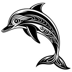 Obraz premium Dolphin vector silhouette 