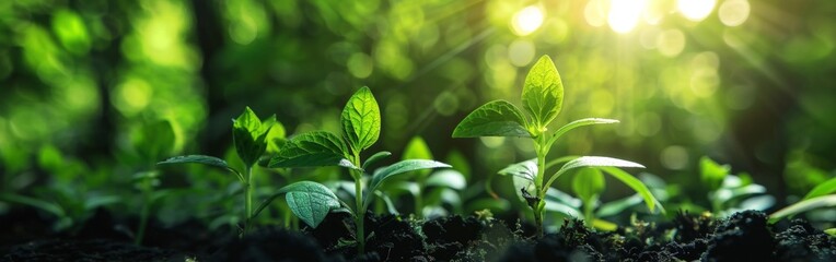 Young Plant Thrives in Sunlit Garden