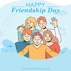 happy friendship day designs, vector graphic and illustration for card, banner, post, instagram post, flyer design and other uses.