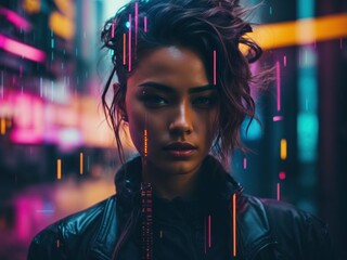 digital Distorted Motion glitch effect Futuristic cyberpunk background