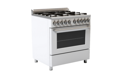 Electric stove with cooktop isolated on white background