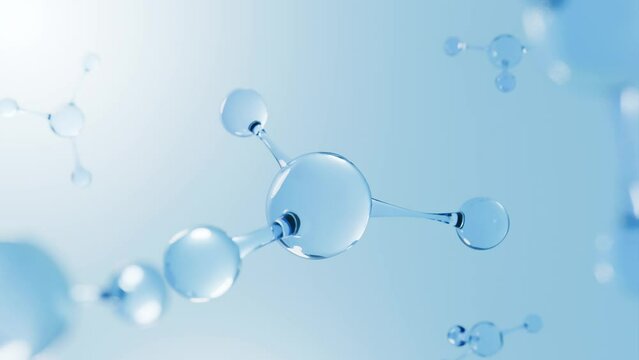 water molecule animation loop, serum skincare technology concept
