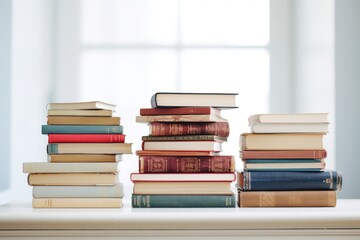 Books on desk publication education learning.