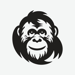 Obraz premium Majestic Orangutan Silhouette Logo: A Symbol of Strength and Grace