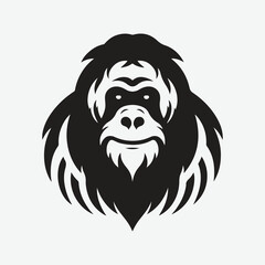 Fototapeta premium Majestic Orangutan Silhouette Logo: A Symbol of Strength and Grace