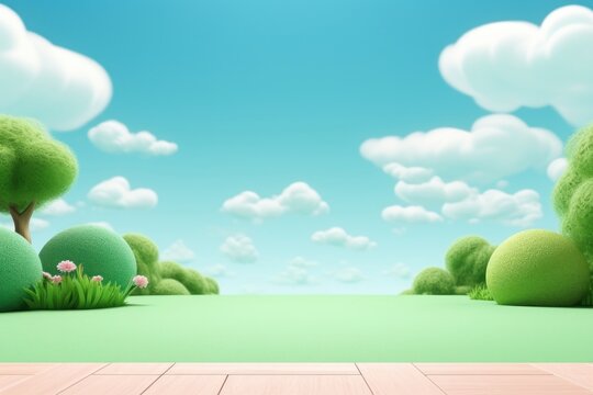 Green sky landscape outdoors.