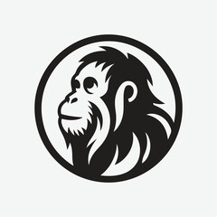 Fototapeta premium Majestic Orangutan Silhouette Logo: A Symbol of Strength and Grace