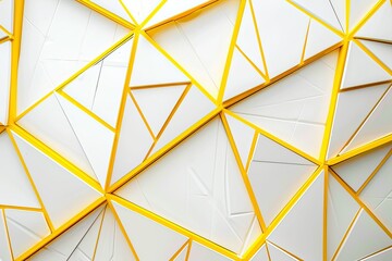 Fototapeta premium yellow lines geometric pattern triangle shape on white background 
