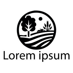 A black agriculture logo on white simple background