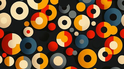 Craft a graphic pattern featuring repetitive motifs and contrasting colors, ideal for bold and impactful visuals. Illustration, Image, , Minimalism,