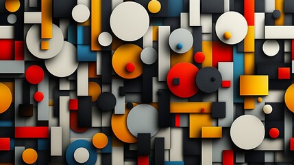 Craft a graphic pattern featuring repetitive motifs and contrasting colors, ideal for bold and impactful visuals. Illustration, Image, , Minimalism,