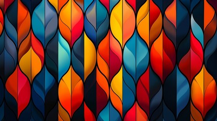 Craft a graphic pattern featuring repetitive motifs and contrasting colors, ideal for bold and impactful visuals. Illustration, Image, , Minimalism,