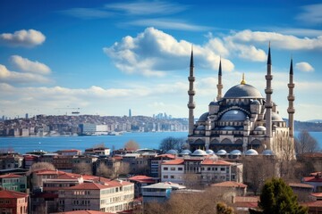 Fototapeta premium Mosque in Istanbul architecture cityscape building.