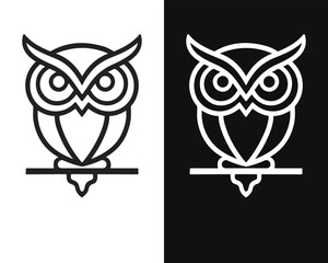 Minimalist Owl Vector Mascot for Logo or Icon