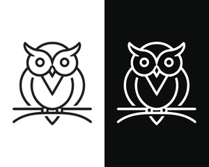 Minimalist Owl Vector Mascot for Logo or Icon