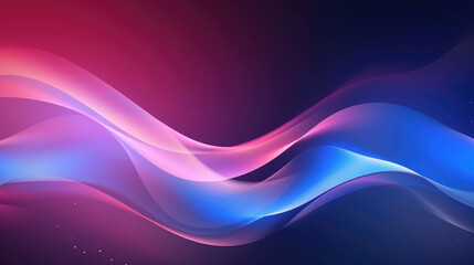 abstract blue and pink wavy background with glowing lines and bokeh effect., generative ai