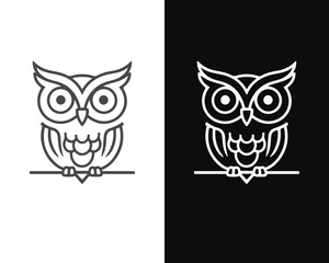 Minimalist Owl Vector Mascot for Logo or Icon