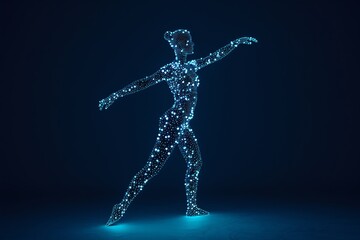 Futuristic dancer embodying original thought patterns, Originality  Thinking  Movement, Artistic expression